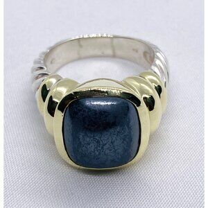 David Yurman 14K Gold & Sterling Silver Noblesse Hematite Ring  READ